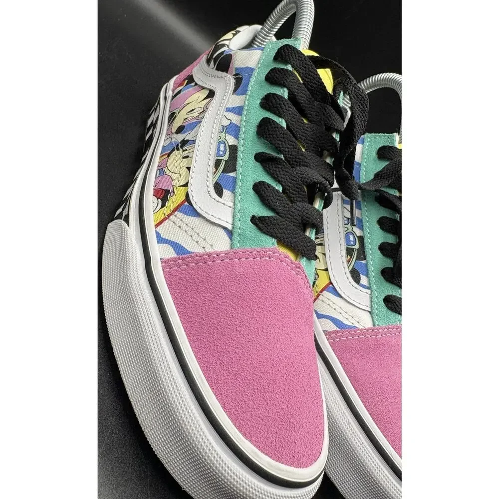 Vans Disney Mickey Mouse Old Skool Men's Checkered Multicolor Canvas Sz6,Wmns7.5